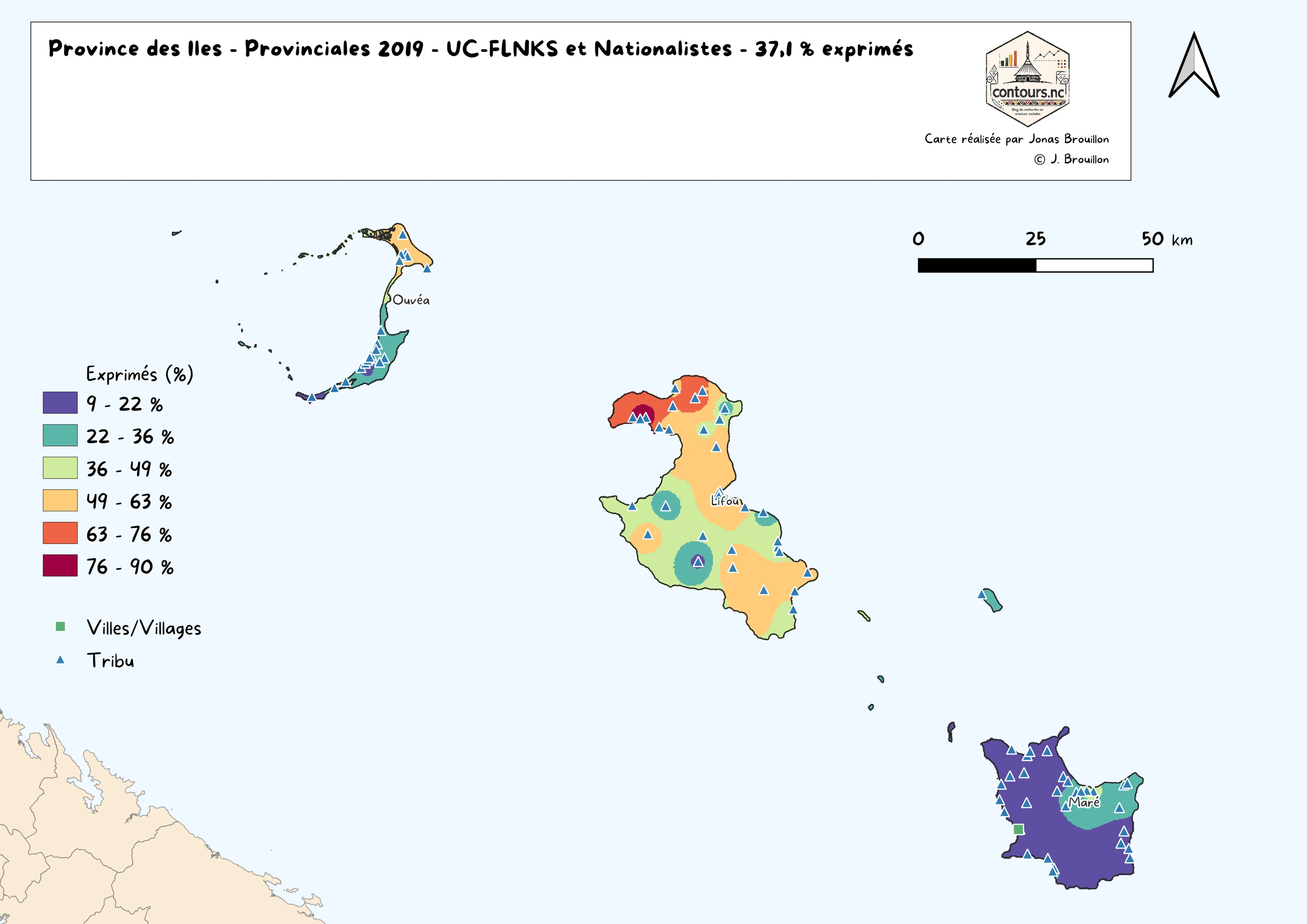 UC-FLNKS : une domination particulièrement nette à Lifou.