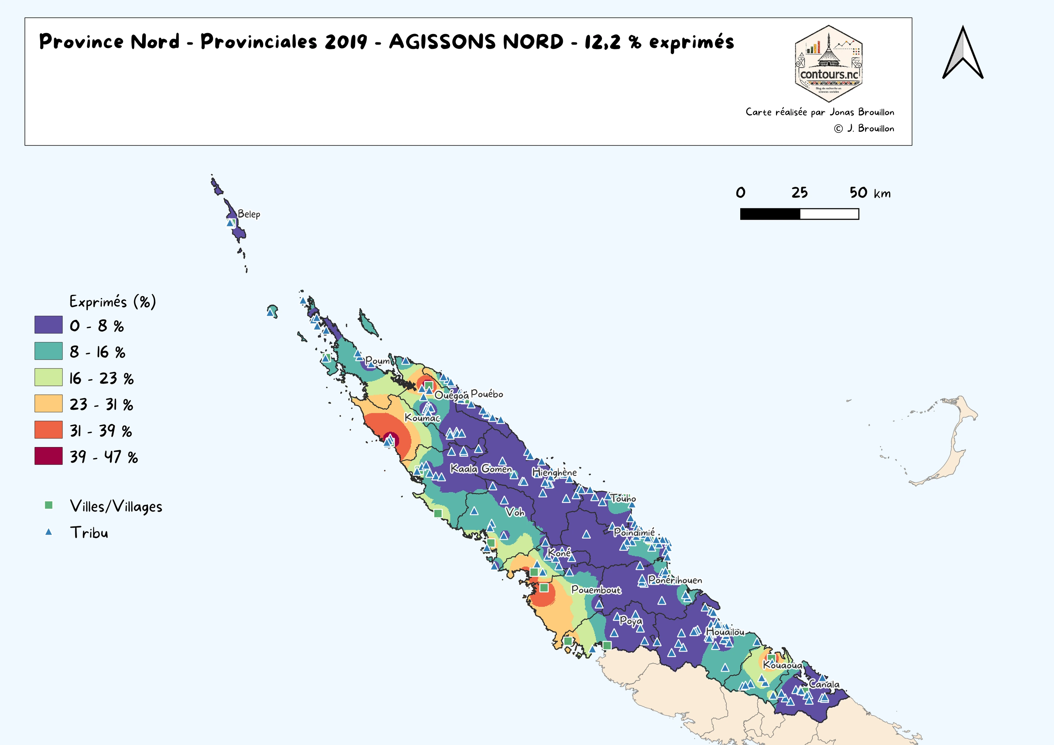 Agissons pour le Nord : Koumac comme point fort et plusieurs relais sur la côte Ouest.